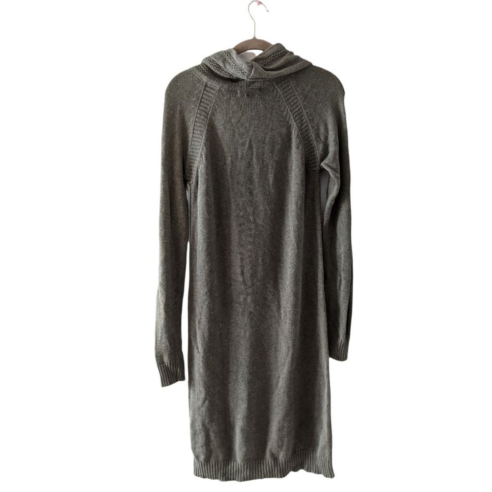 Prana Bisque Knee-Length Cowl Sweater Dress S Wool Blend Olive Green - Picture 7 of 11